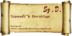 Szpevák Dorottya névjegykártya