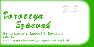 dorottya szpevak business card